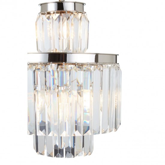 Lexington Six Bulb Silver Finish And Crystal Chandelier Pendant