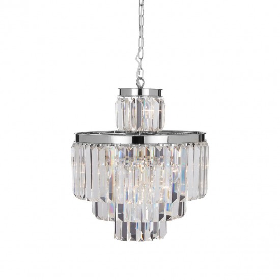 Lexington Eleven Bulb Silver Finish And Crystal Chandelier Pendant