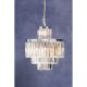 Lexington Eleven Bulb Silver Finish And Crystal Chandelier Pendant