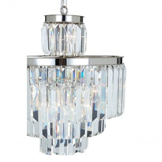 Lexington Eleven Bulb Silver Finish And Crystal Chandelier Pendant