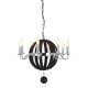 Lexington Black Wood and Chrome Ceiling Light