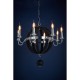 Lexington Black Wood and Chrome Ceiling Light
