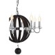 Lexington Black Wood and Chrome Ceiling Light