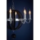 Lexington Black Wood and Chrome Ceiling Light