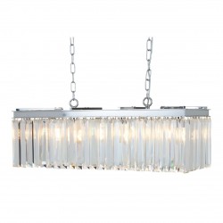 Lexington Eight Bulb Silver Finish And Crystal Chandelier