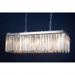 Lexington Eight Bulb Silver Finish And Crystal Chandelier