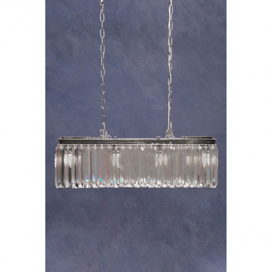 Lexington Eight Bulb Silver Finish And Crystal Chandelier