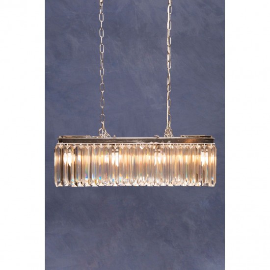 Lexington Eight Bulb Silver Finish And Crystal Chandelier