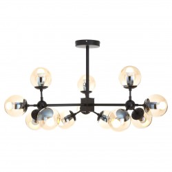 Abrita 12 Bulb Matte Black Pendant Ceiling Lamp