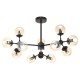 Abrita 12 Bulb Matte Black Pendant Ceiling Lamp