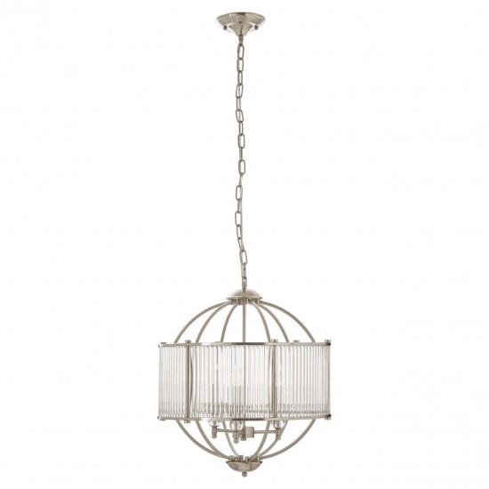 Earl 3 Bulb Glass and Chrome Finish Pendant Lamp