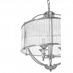 Earl 3 Bulb Glass and Chrome Finish Pendant Lamp