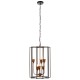 Lagg 6 Bulb Matte Black Pendant Ceiling Lamp