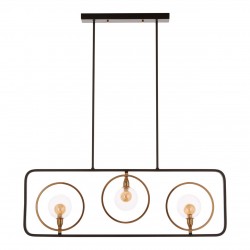 Abrita 3 Bulb Black and Bronze Finish Ceiling Lamp