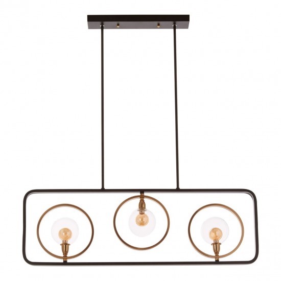 Abrita 3 Bulb Black and Bronze Finish Ceiling Lamp