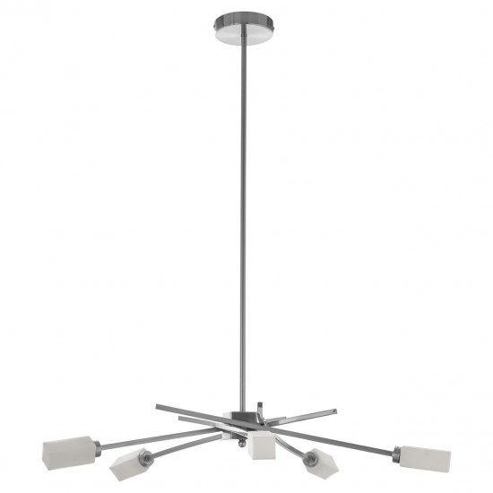 Abrita Frosted Glass and Silver Finish Ceiling Lamp