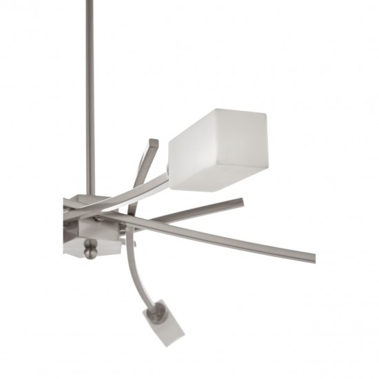 Abrita Frosted Glass and Silver Finish Ceiling Lamp