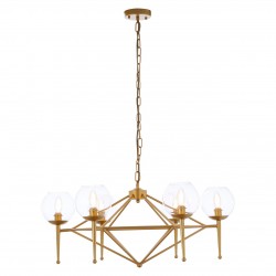 Abrita 6 Bulb Gold Finish Geo Pendant Lamp