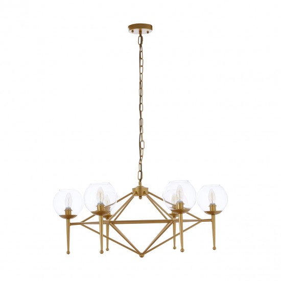 Abrita 6 Bulb Gold Finish Geo Pendant Lamp