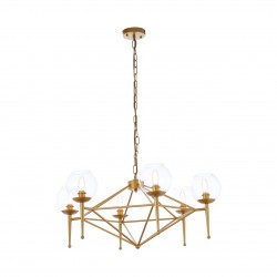 Abrita 6 Bulb Gold Finish Geo Pendant Lamp