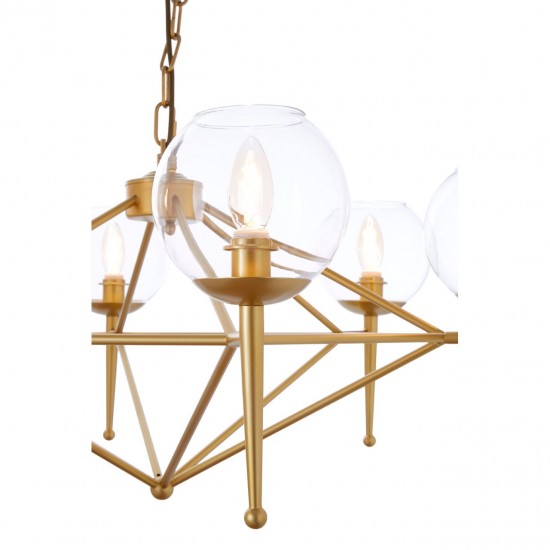 Abrita 6 Bulb Gold Finish Geo Pendant Lamp