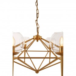 Abrita 8 Bulb Gold Finish Geo Pendant Lamp
