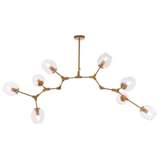 Abrita 8 Bulb Gold Finish Ceiling Pendant Lamp