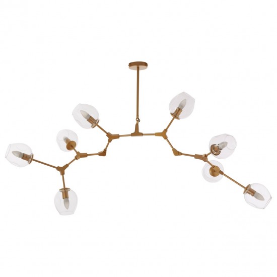 Abrita 8 Bulb Gold Finish Ceiling Pendant Lamp