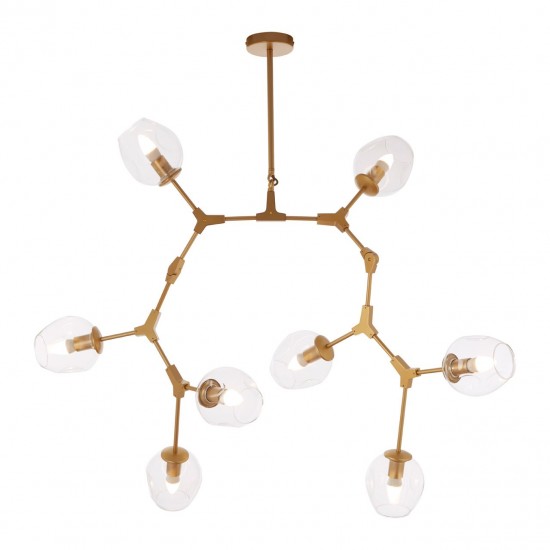 Abrita 8 Bulb Gold Finish Ceiling Pendant Lamp