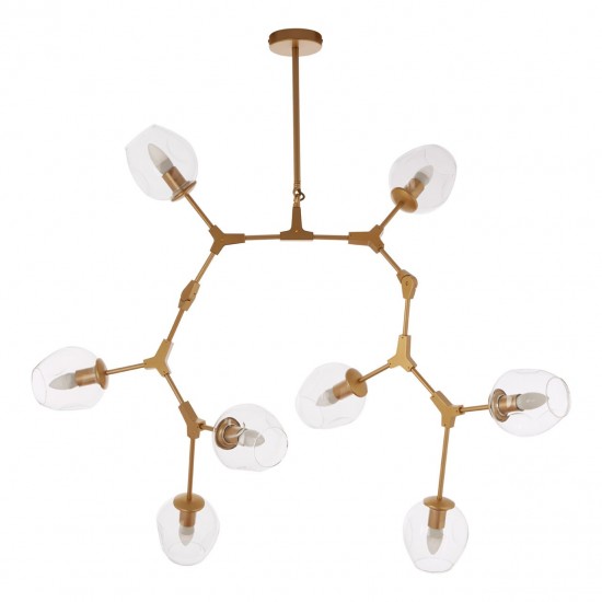 Abrita 8 Bulb Gold Finish Ceiling Pendant Lamp