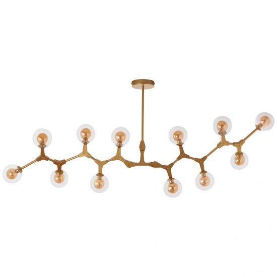 Abrita Gold Finish 12 Bulb Pendant Lamp