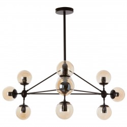 Abrita 10 Bulb Matte Black Ceiling Light