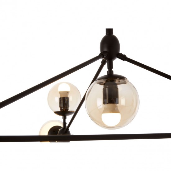 Abrita 10 Bulb Matte Black Ceiling Light