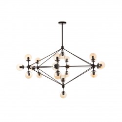 Abrita 21 Bulb Matte Black Pendant Ceiling Lamp