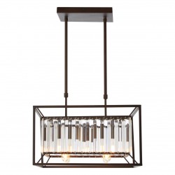 Alto 4 Bulb Black Finish and Glass Ceiling Lamp