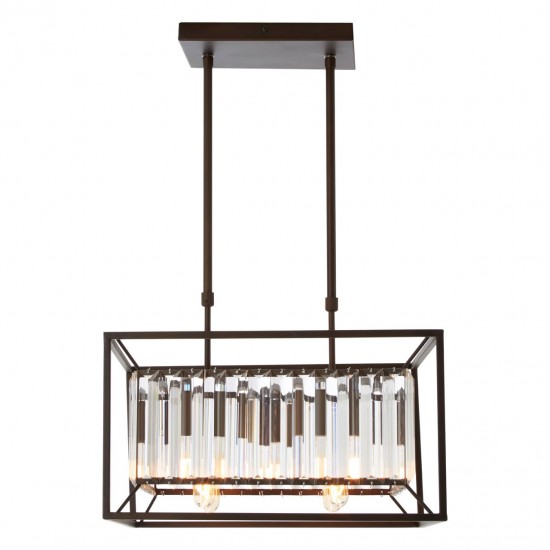 Alto 4 Bulb Black Finish and Glass Ceiling Lamp