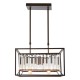Alto 4 Bulb Black Finish and Glass Ceiling Lamp
