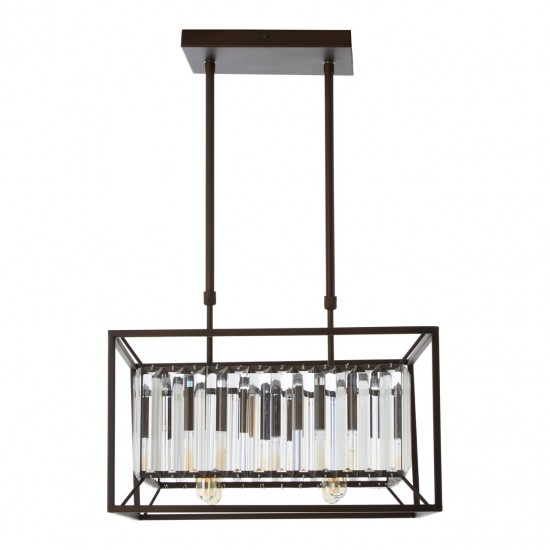 Alto 4 Bulb Black Finish and Glass Ceiling Lamp