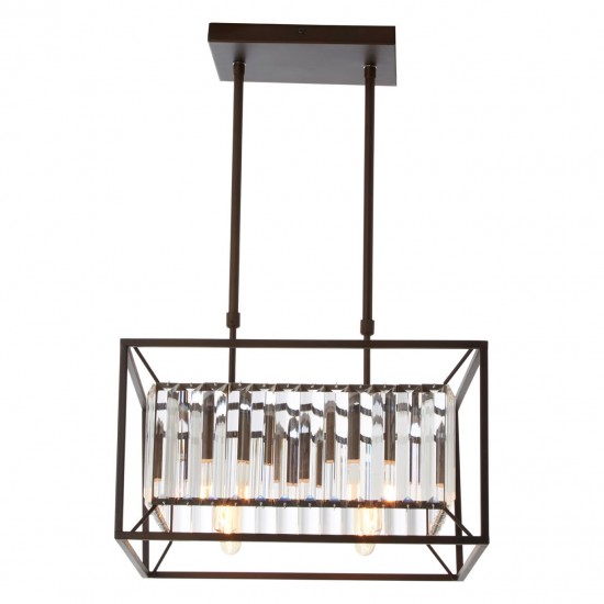 Alto 4 Bulb Black Finish and Glass Ceiling Lamp