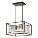 Alto 4 Bulb Black Finish and Glass Ceiling Lamp
