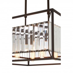Alto 4 Bulb Black Finish and Glass Ceiling Lamp