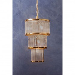 Sutton Gold And Glass Three Tier Slim Chandelier 