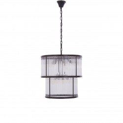 Sutton Black And Glass Two Tier Chandelier 