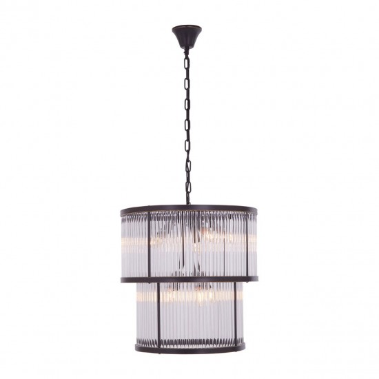 Sutton Black And Glass Two Tier Chandelier 
