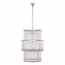 Sutton Nickel And Glass Three Tier Chandelier 