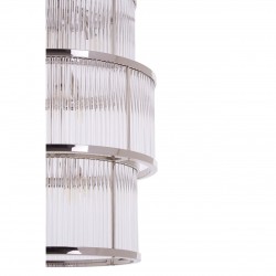 Sutton Nickel And Glass Three Tier Chandelier 