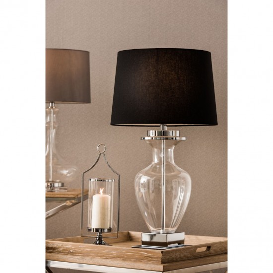 Crichton Glass and Chrome Table Lamp