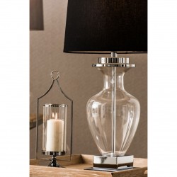 Crichton Glass and Chrome Table Lamp