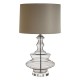 Saturn Clear Glass Sphere and Chrome Finish Table Lamp