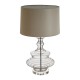 Saturn Clear Glass Sphere and Chrome Finish Table Lamp